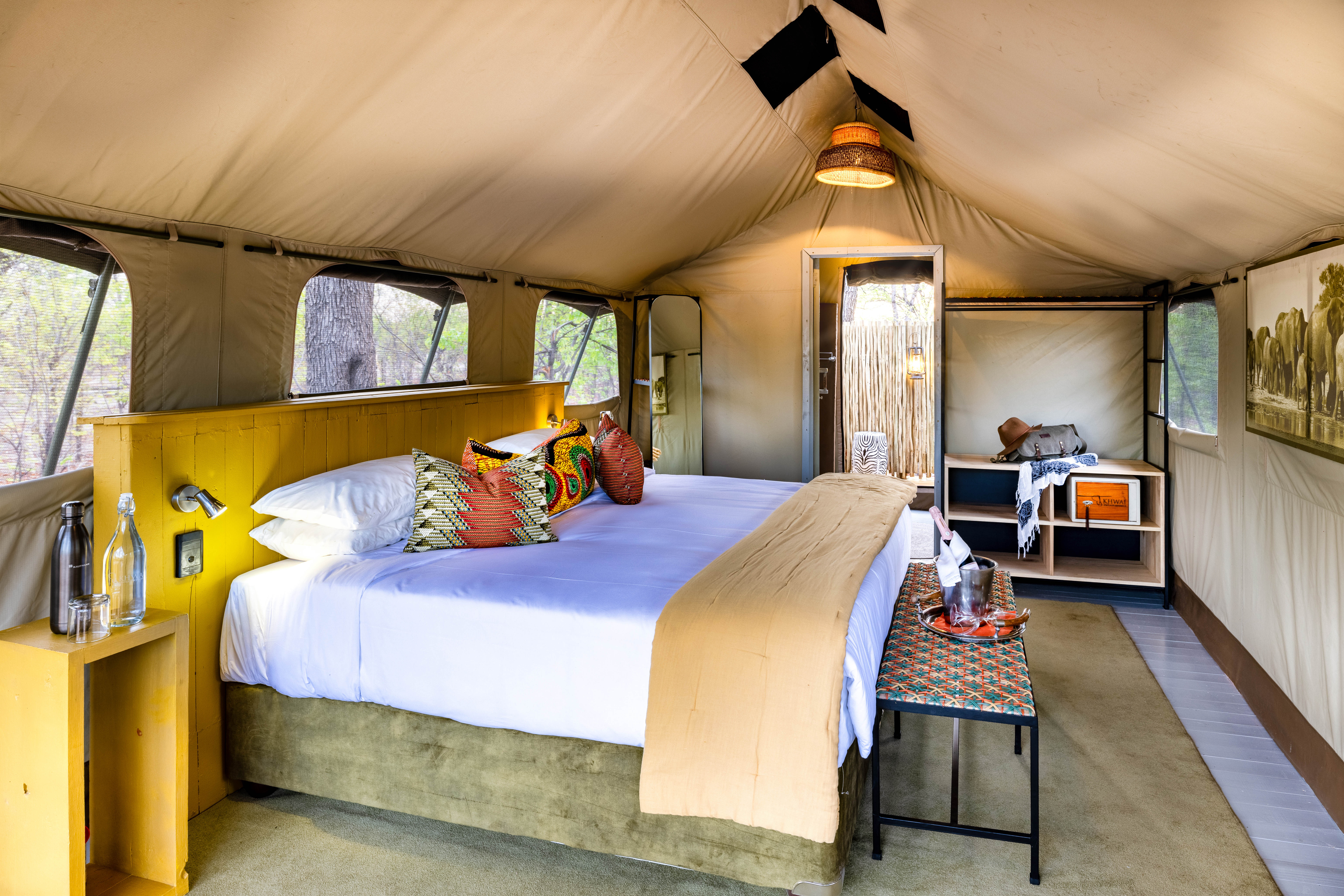 inside tent at elephant pan