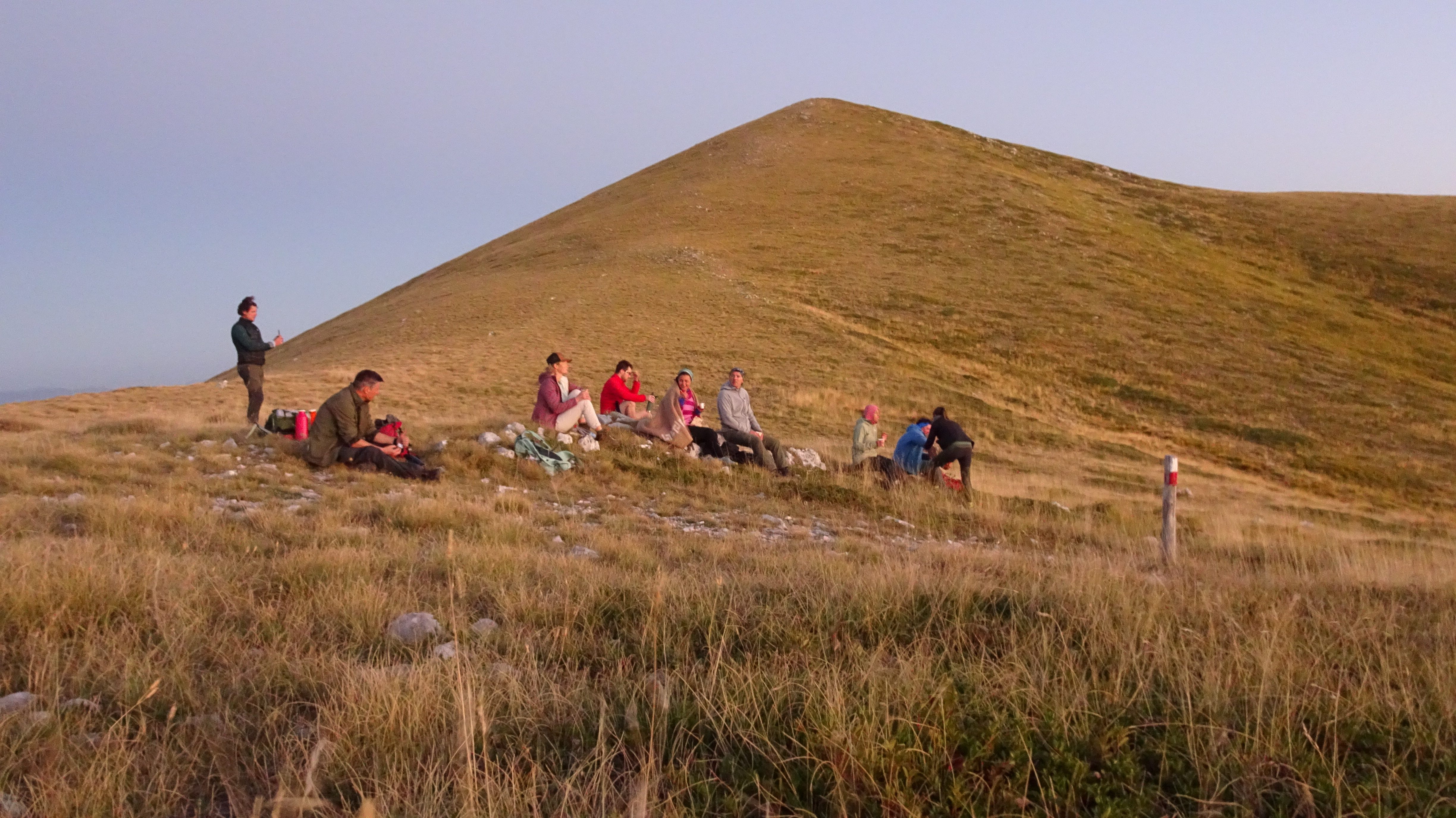 group picnic at top of a hill