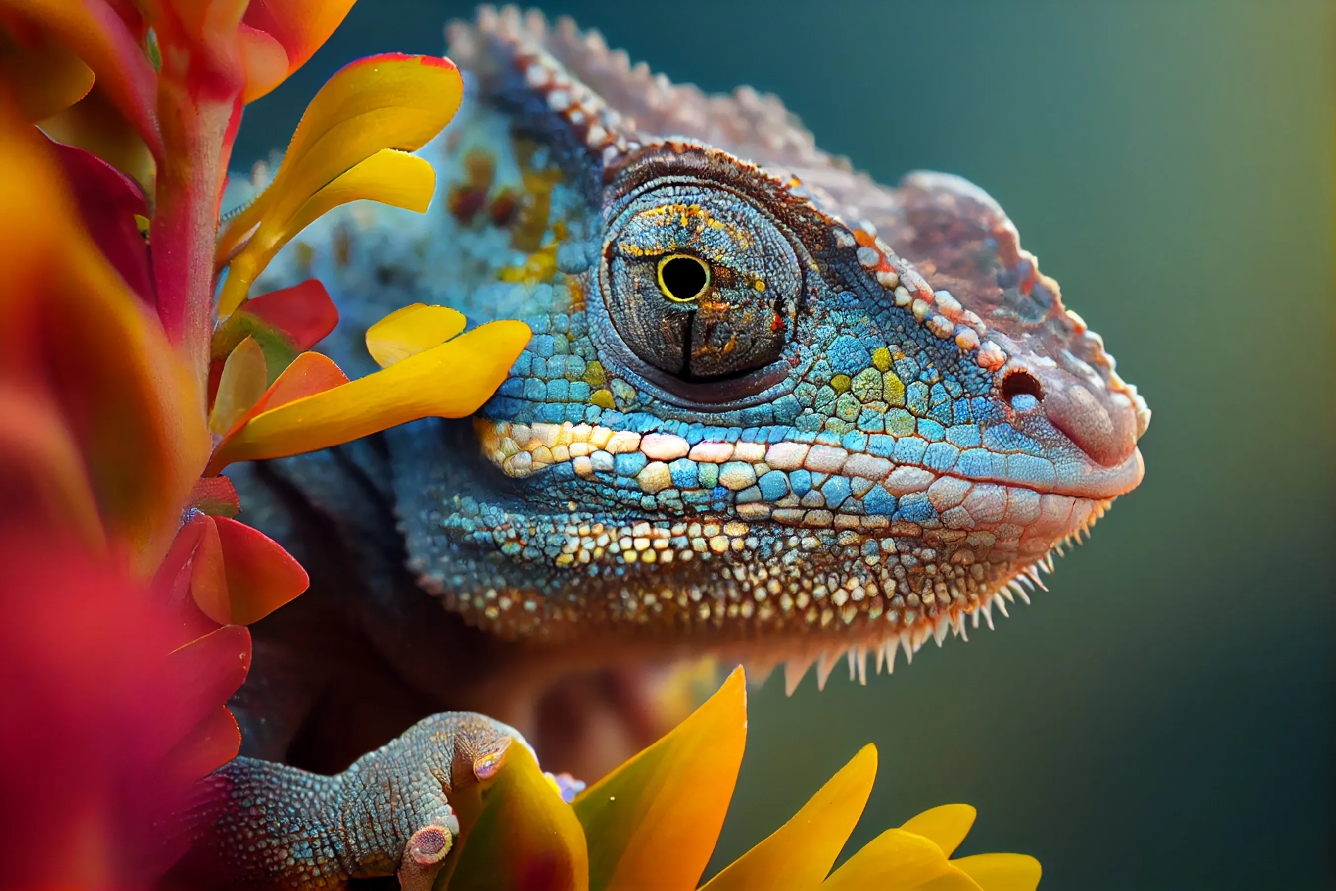 Chameleon close up