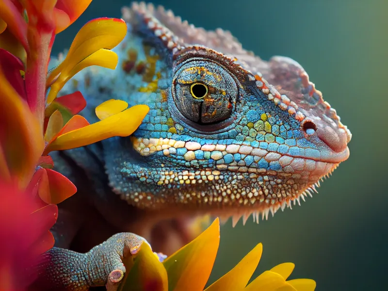 Chameleon close up