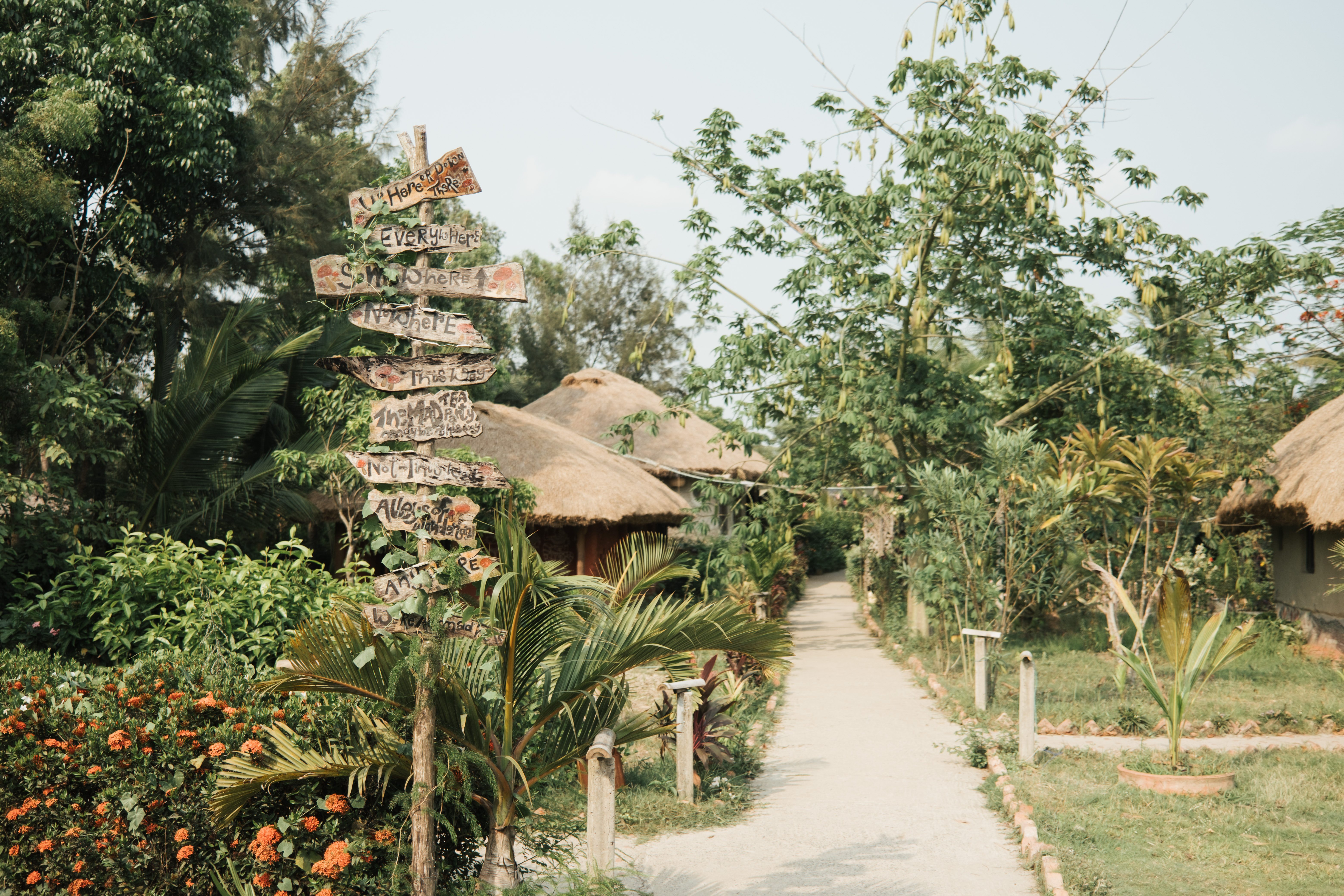 Pathway to cottages