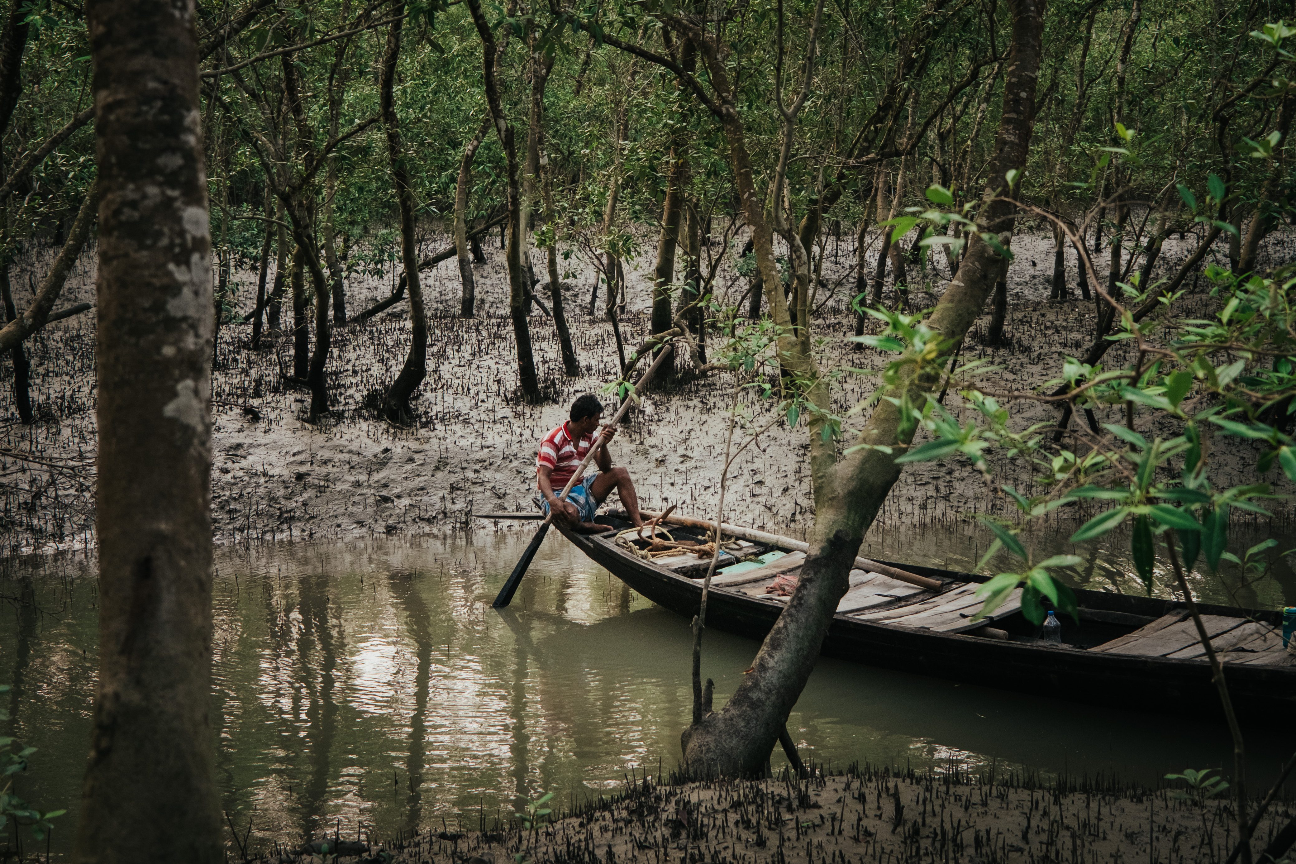 Villager on boat