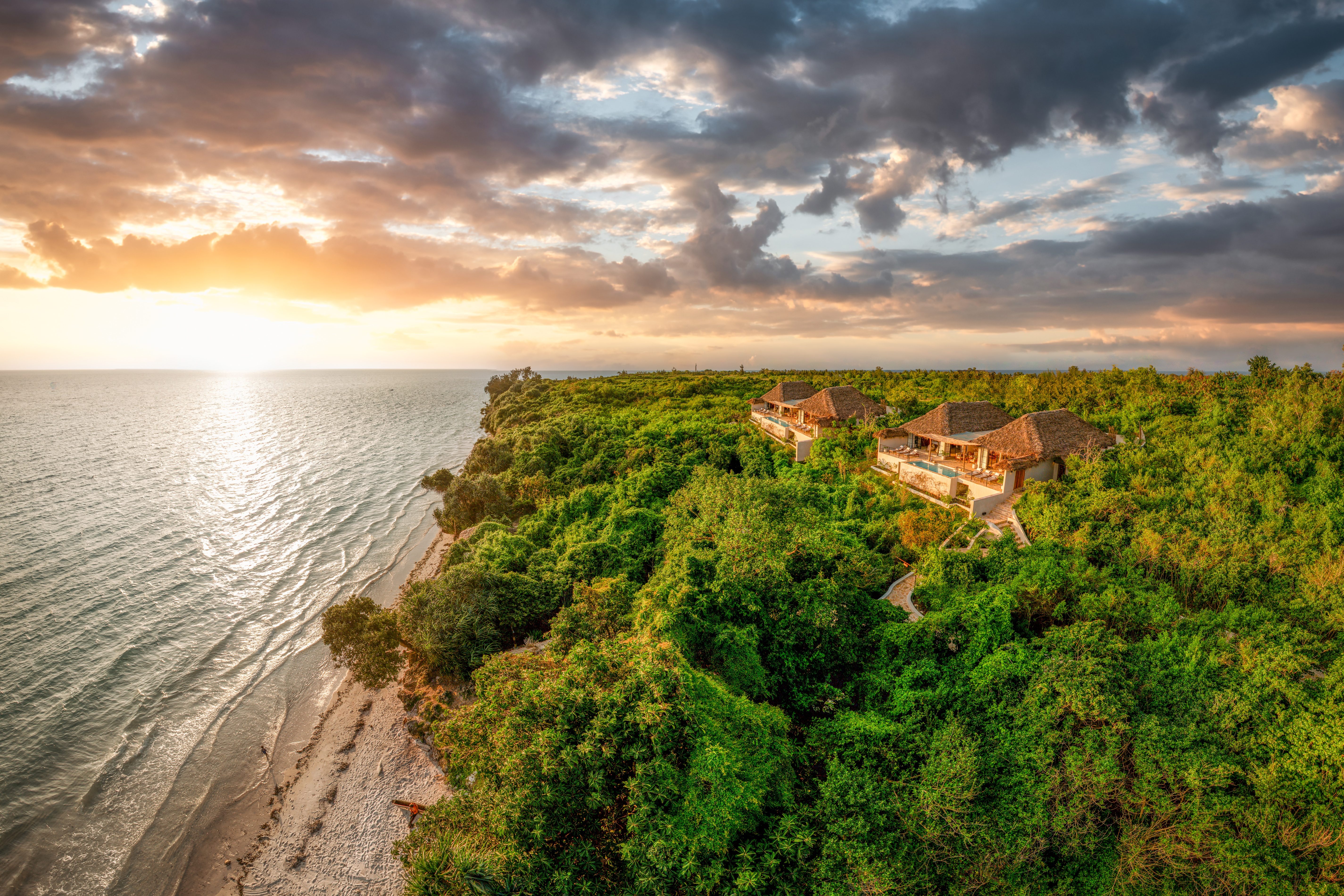 aerial view of villas