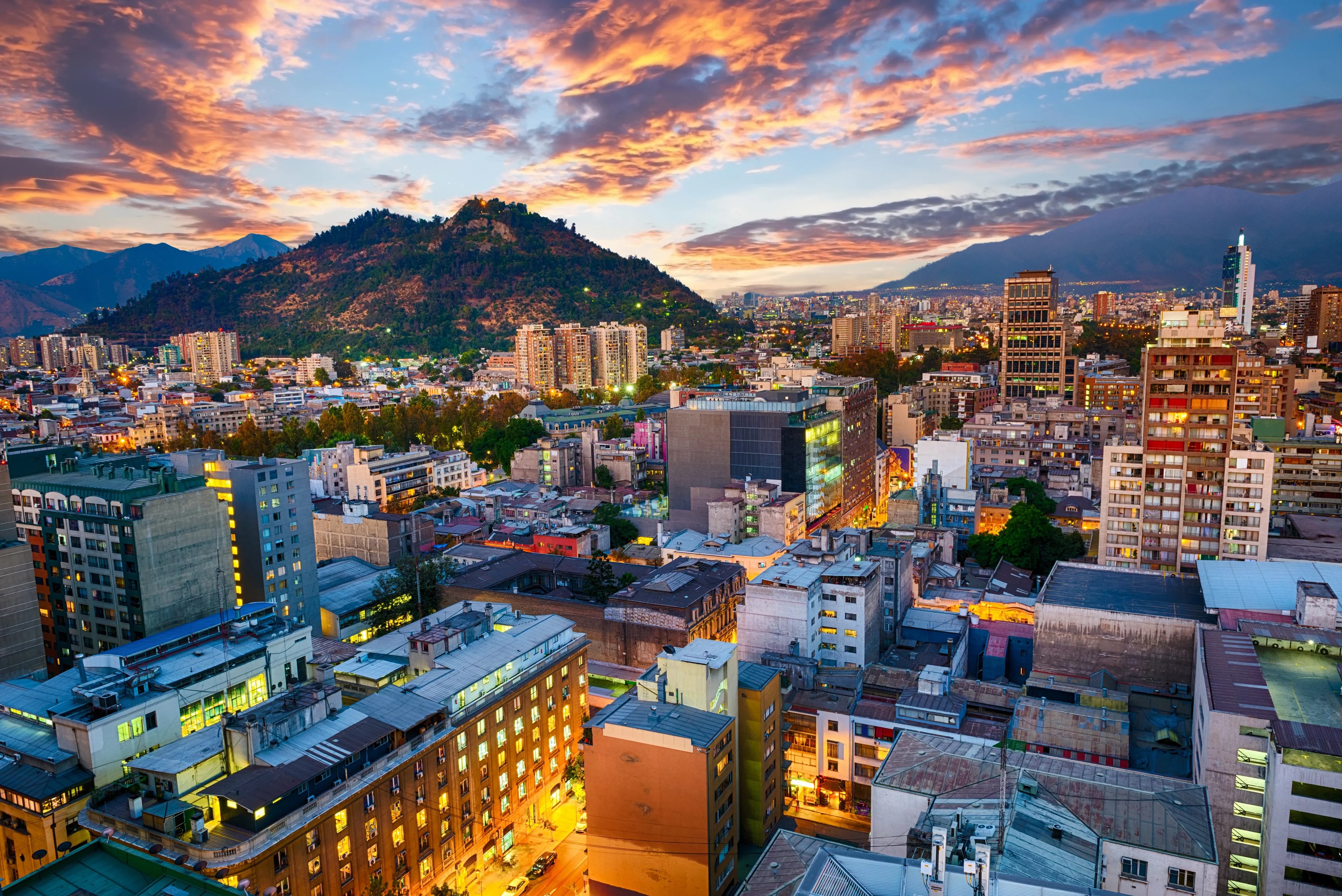 Santiago de Chile during sunset