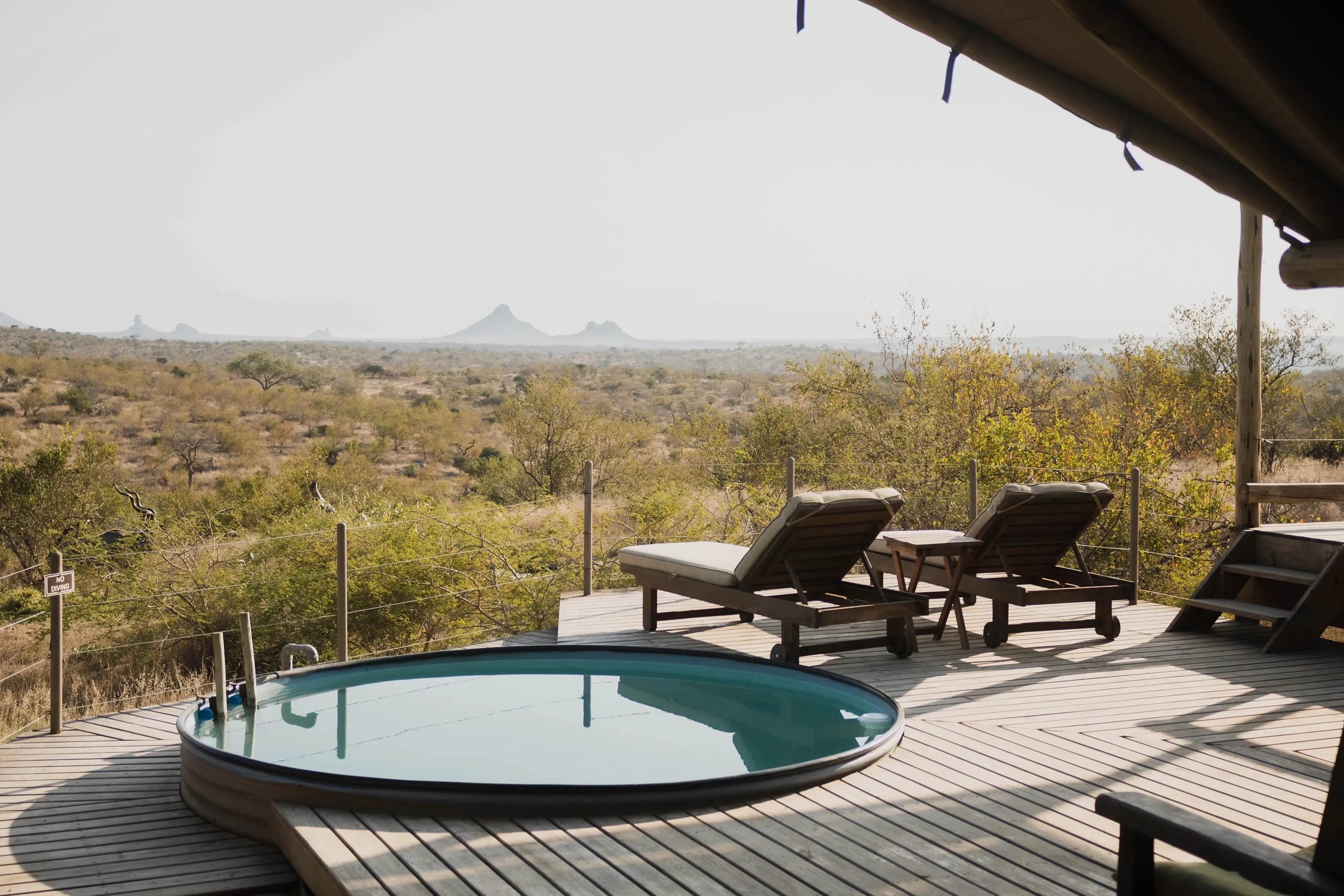 plunge pool by lodge accommodation