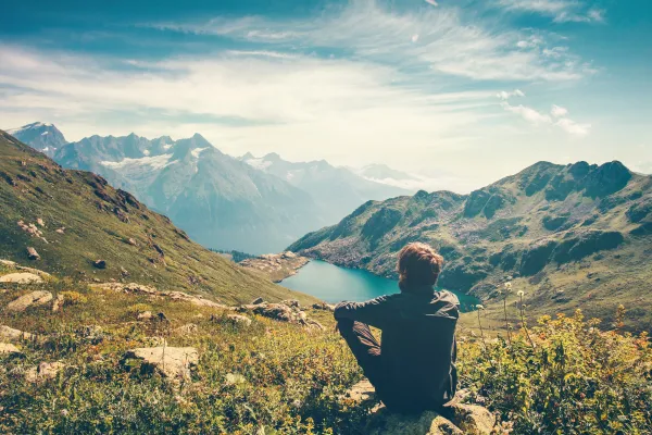 person appreciating nature