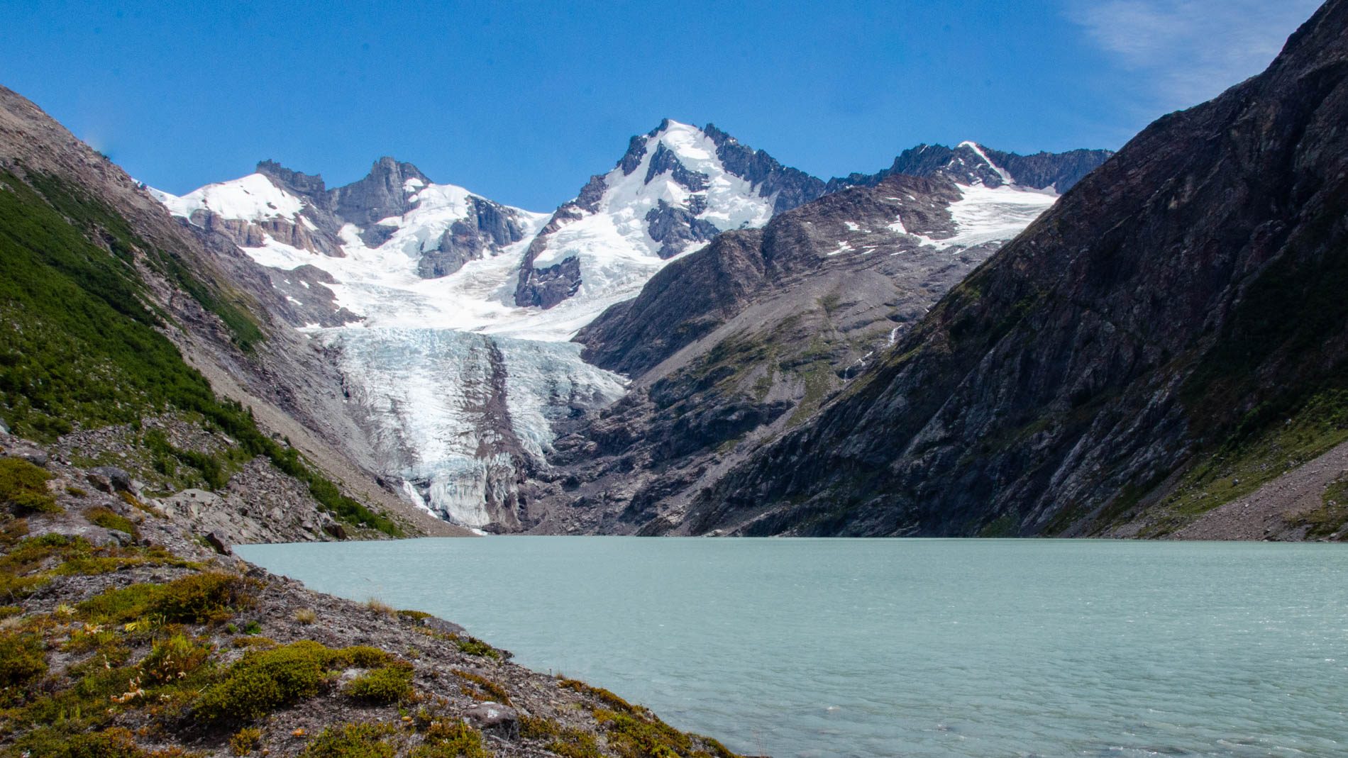 Lake against Glacial mountains