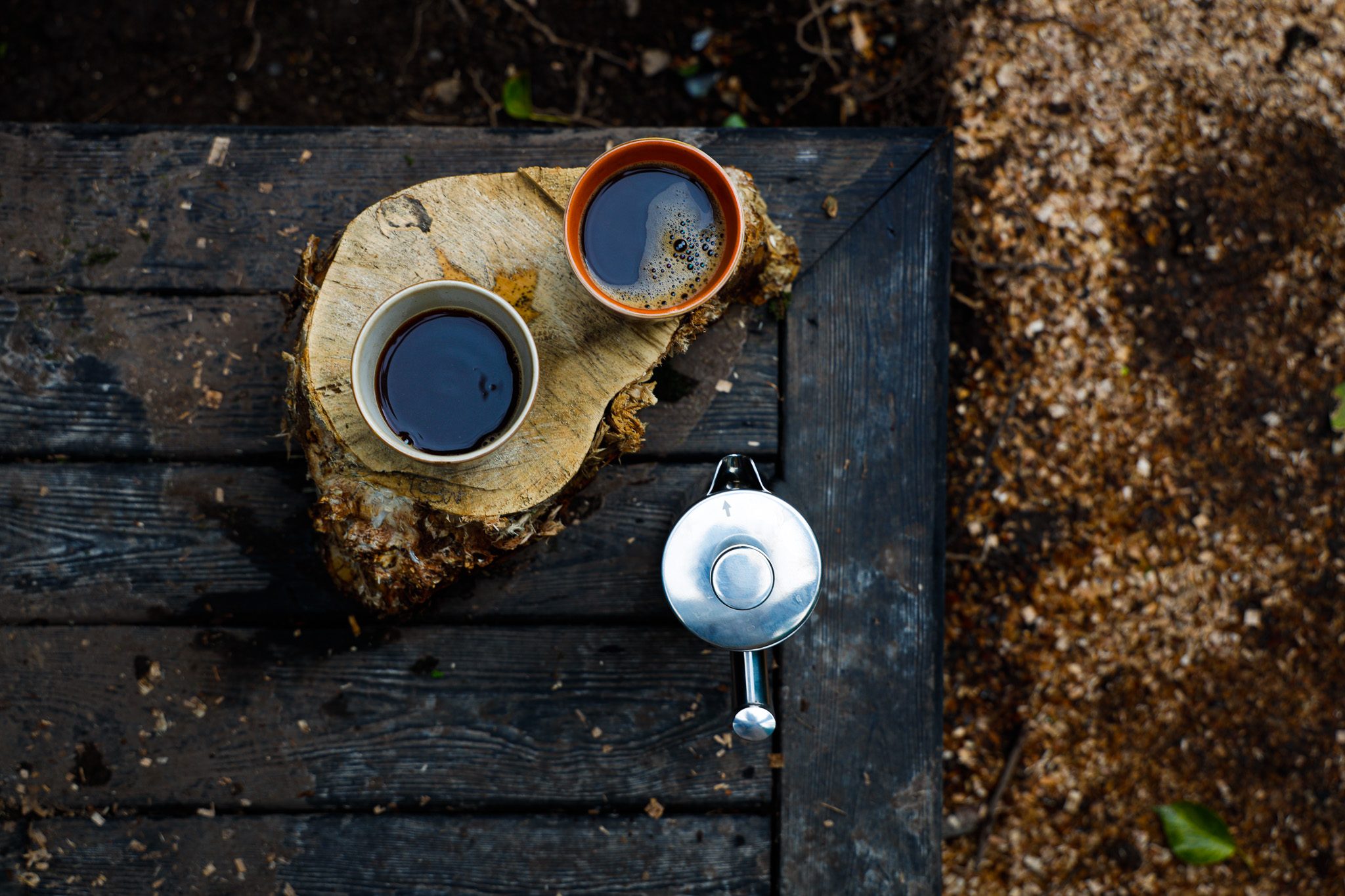 samsu coffee plungers on stump