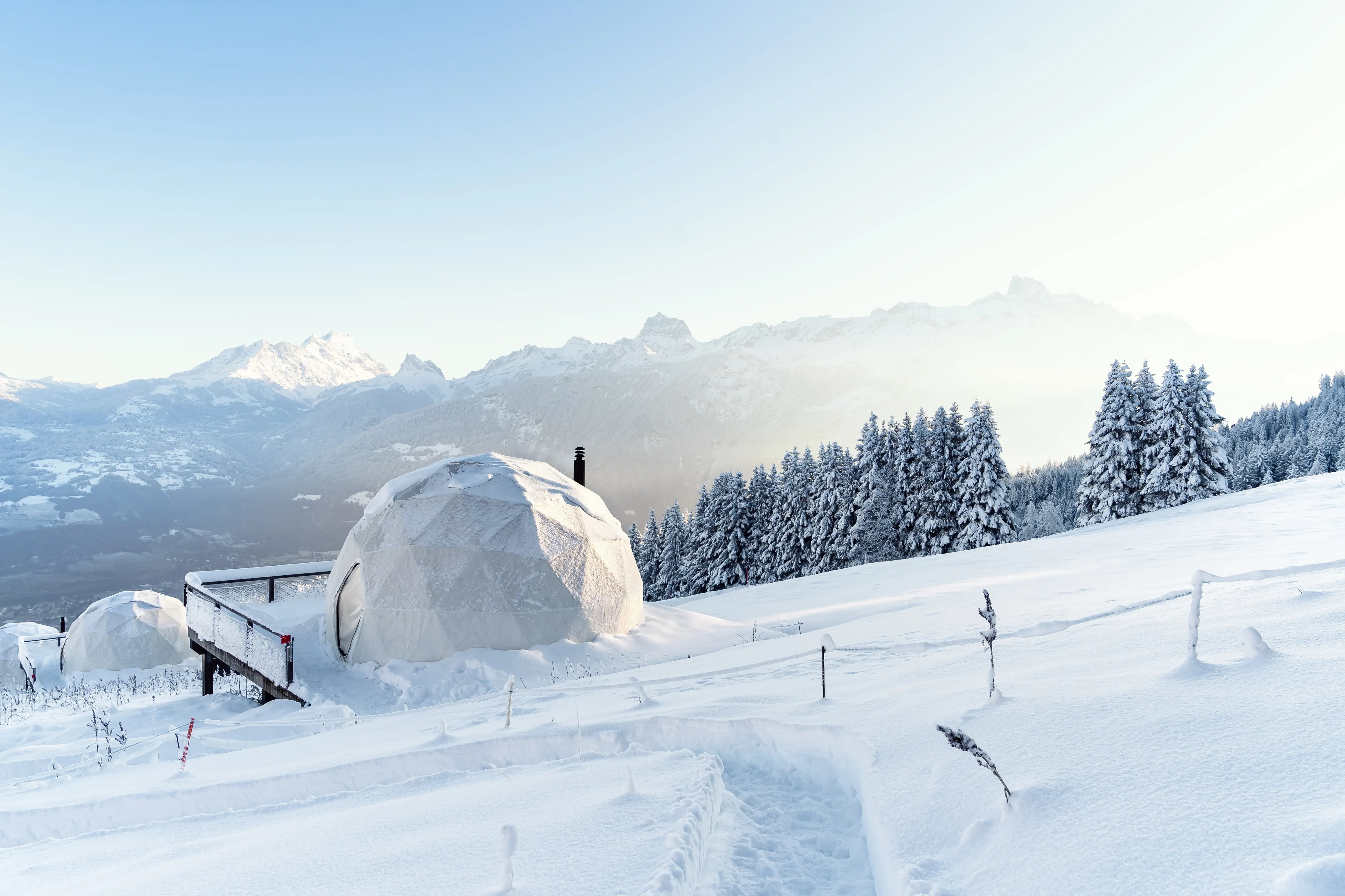 White pod unique stay in switzerland