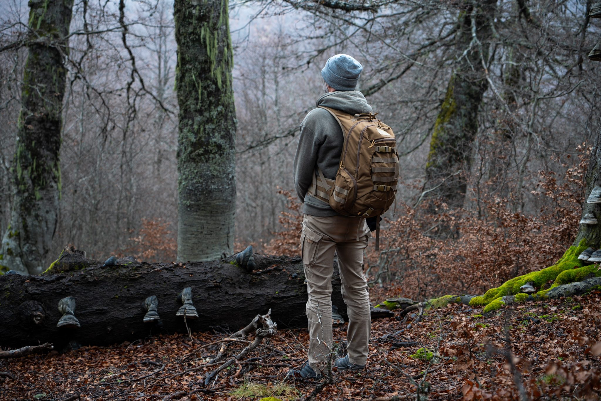 participant taking a break in nature