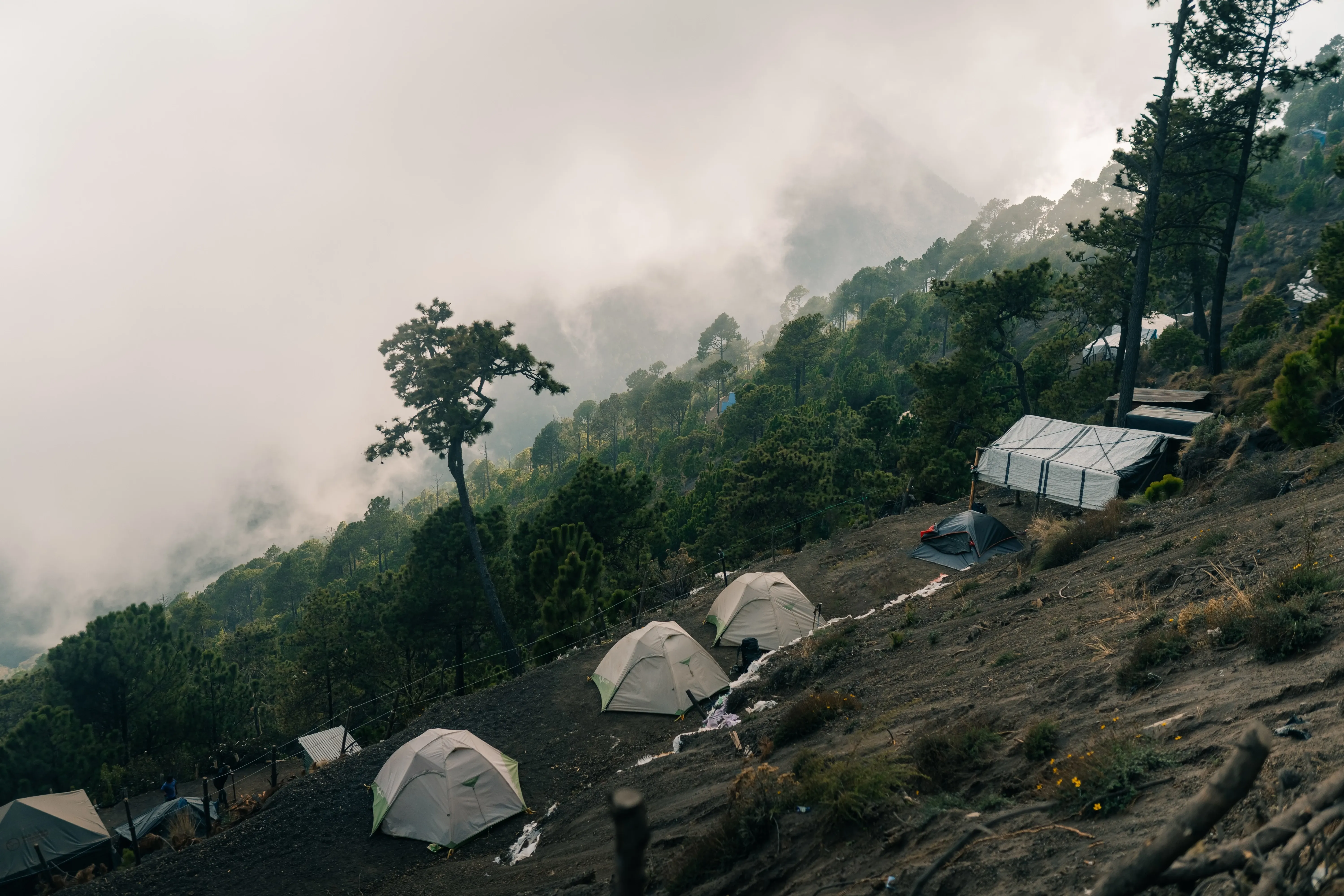 camping on side of mountain