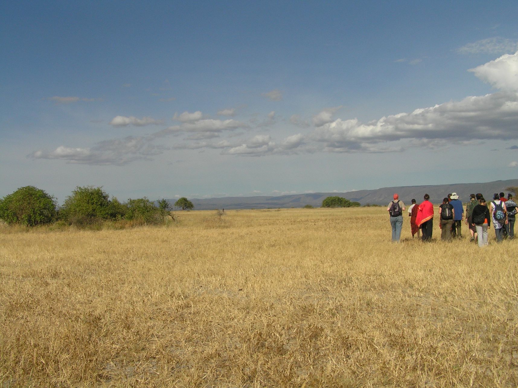 Students walking through barbaig village