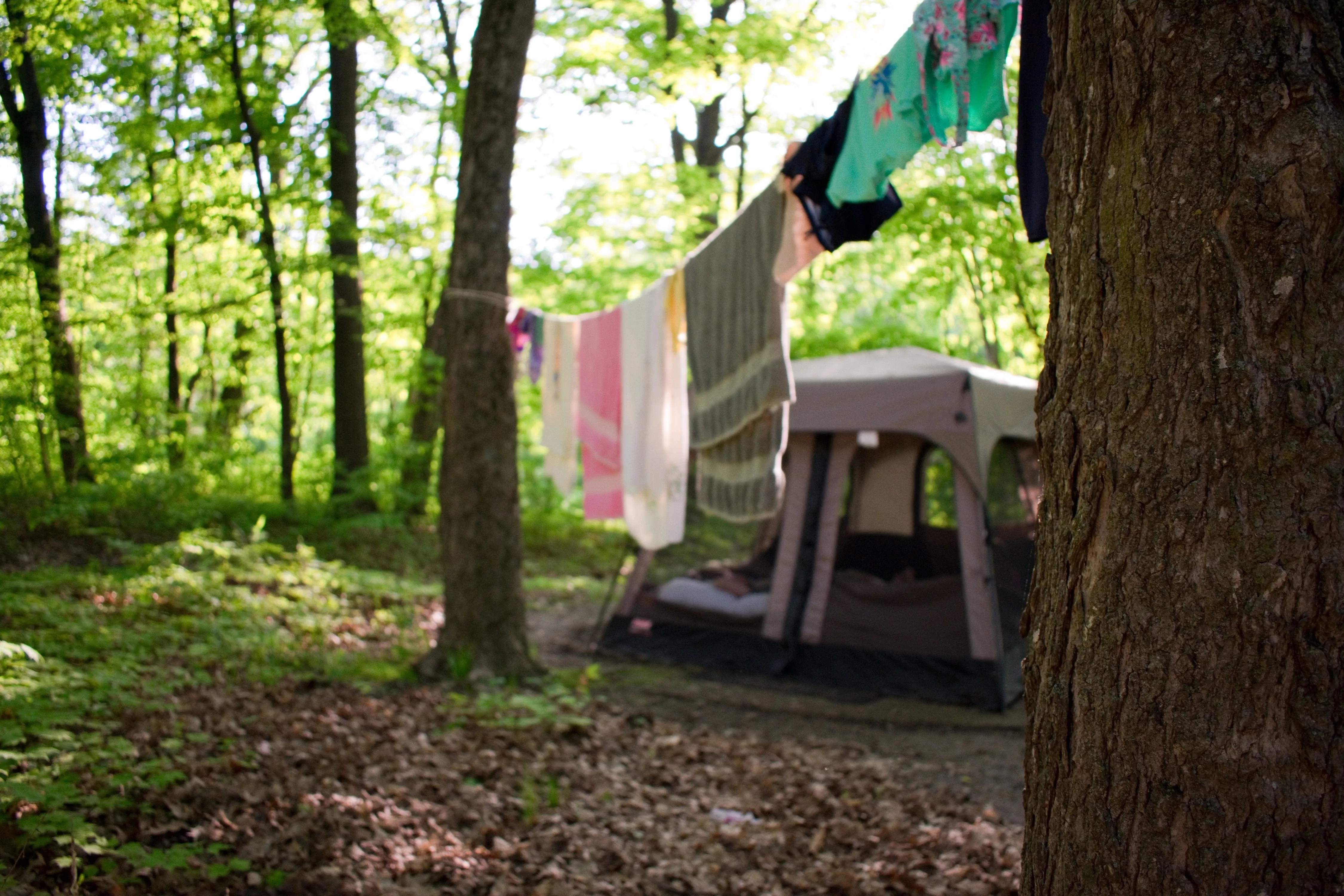 Handtücher aufgehängt