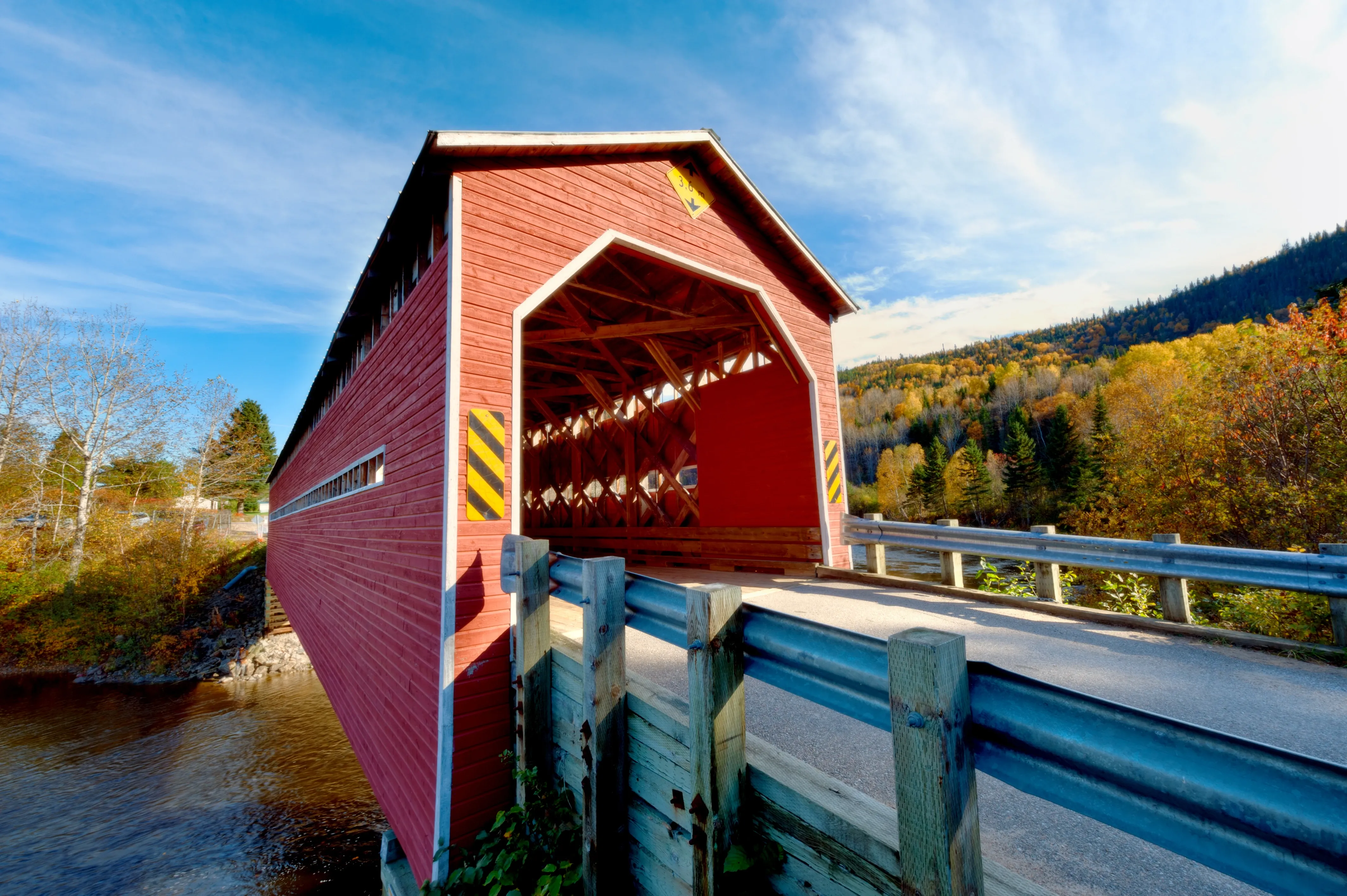 Hölzerne überdachte Brücke in New Bunswick