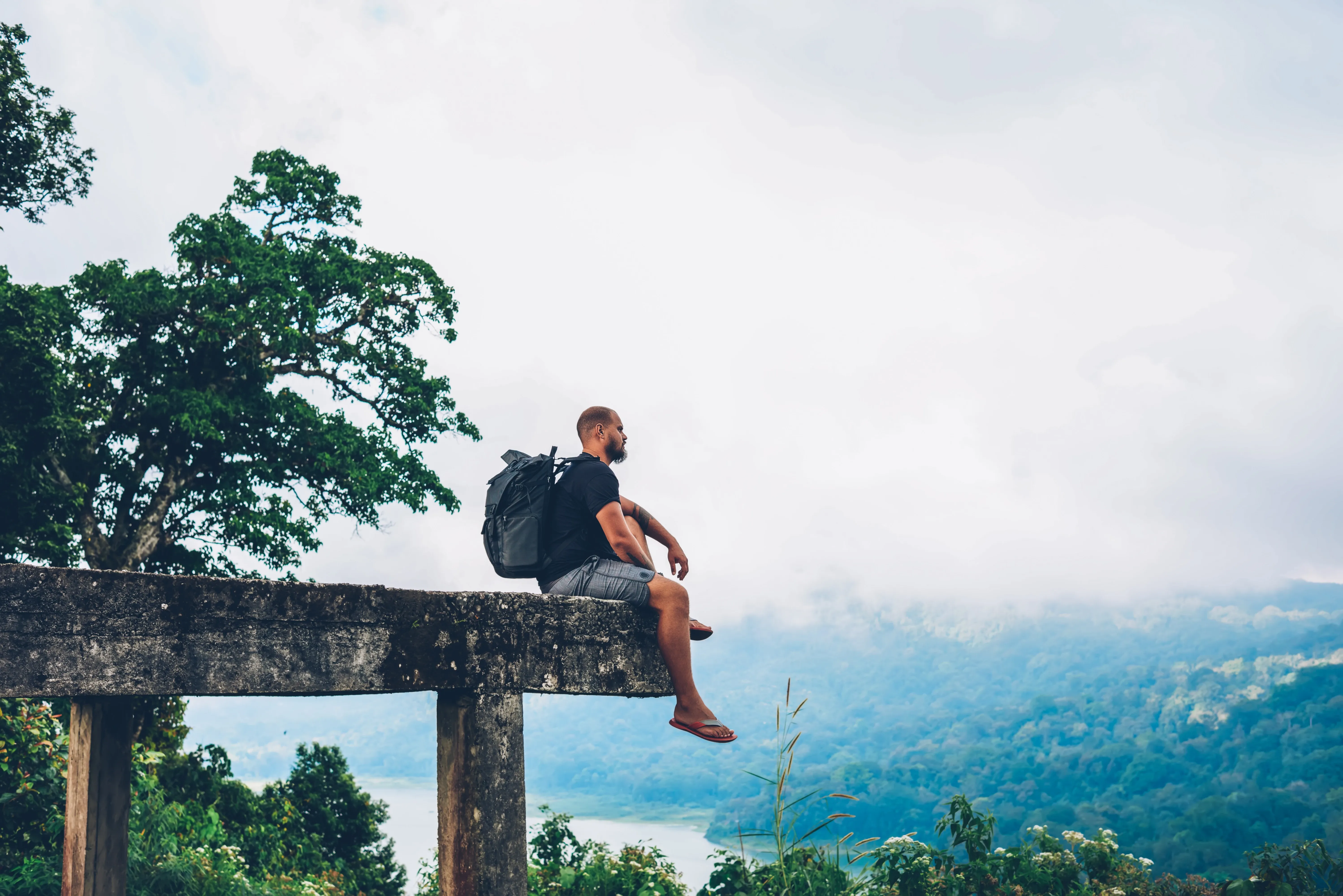 traveller enjoying view