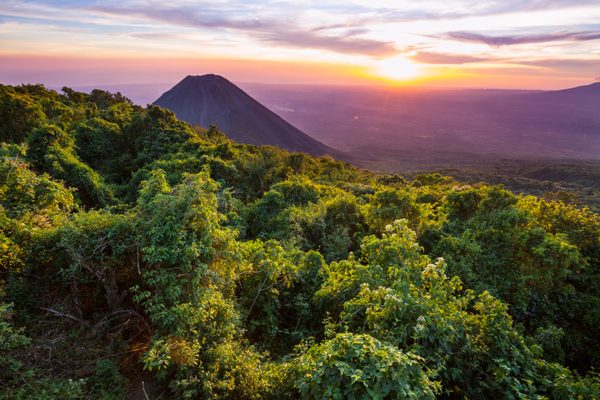 El Salvador sunset backdrop