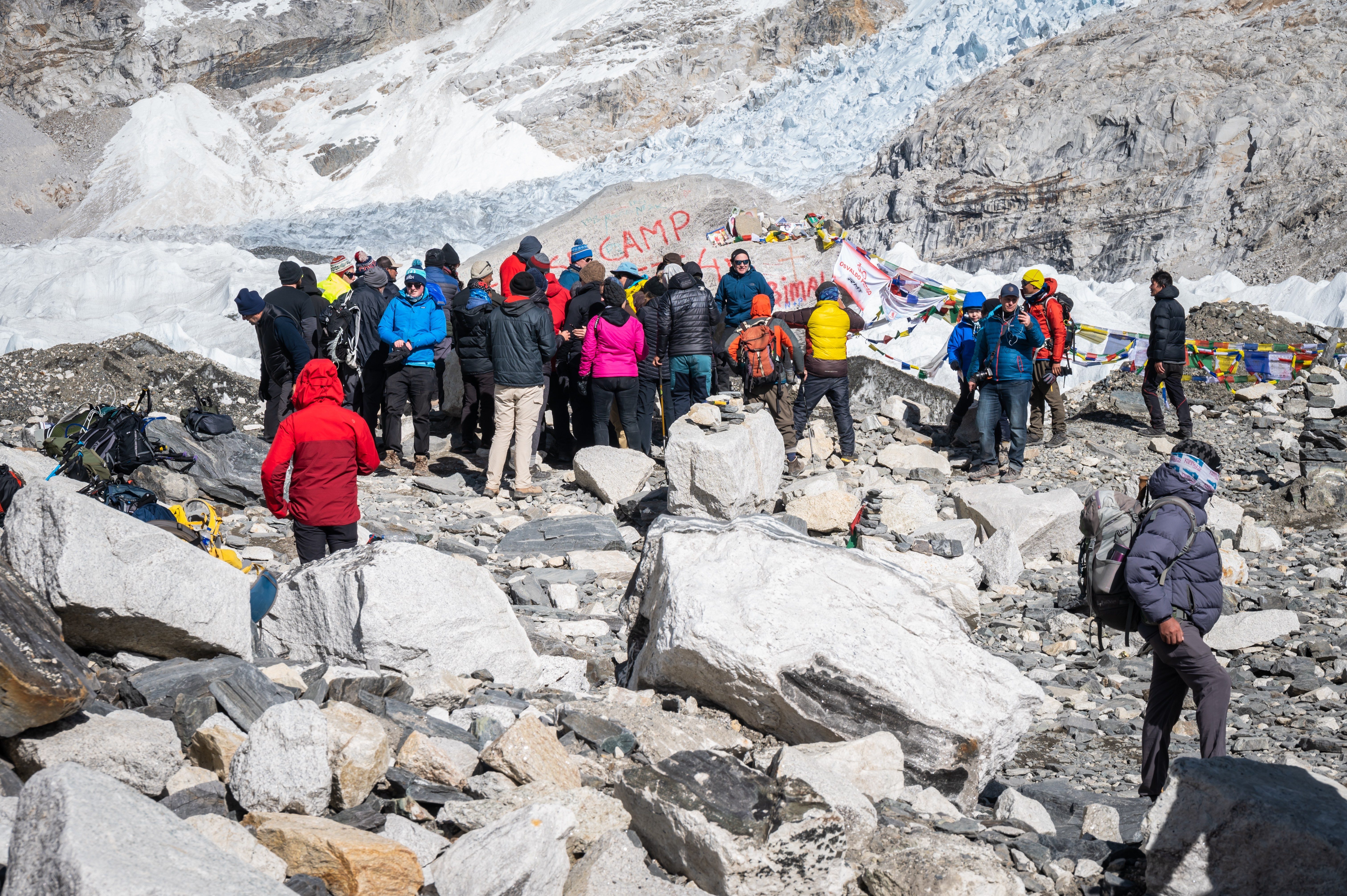 Crowd on Base Camp in Mount Everest