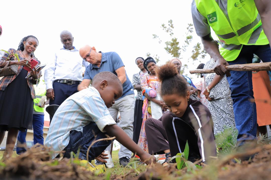 children planting trees