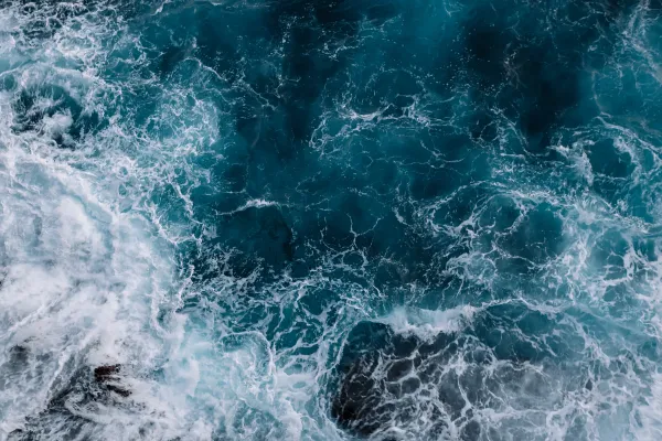 Blue ocean from above