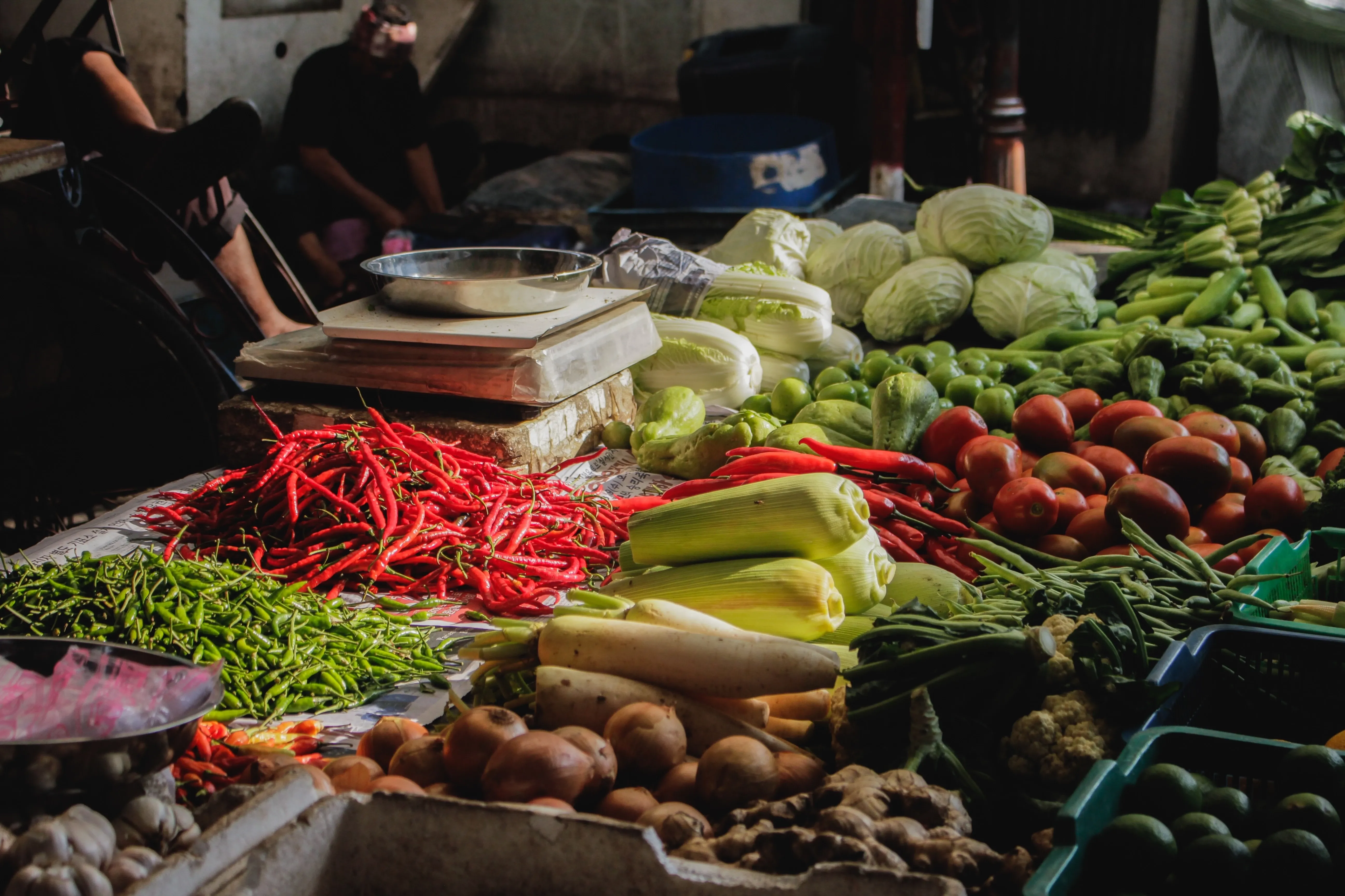 Various vegetables on a market