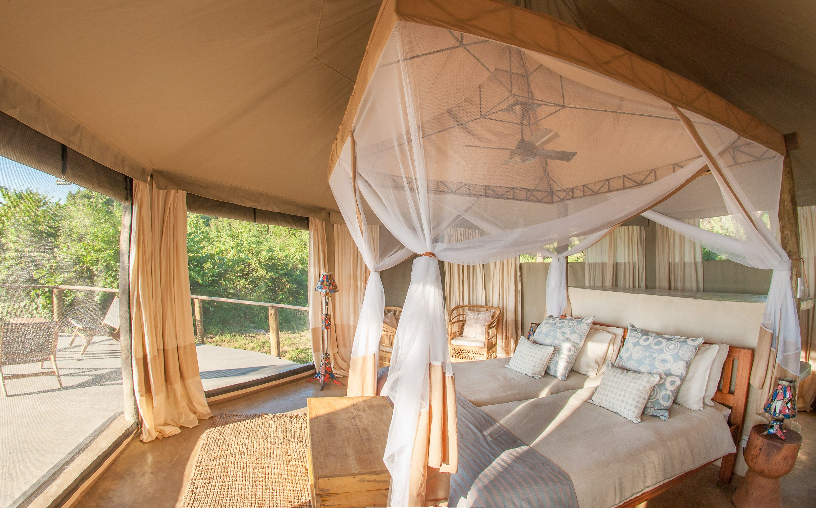 inside luxury tent