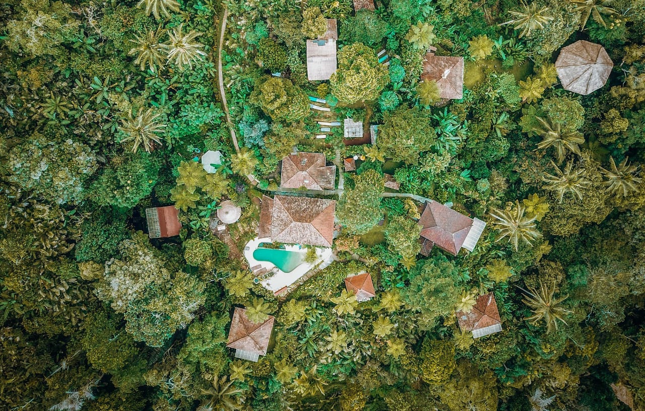 Aerial view of Sarinbuana Eco Lodge