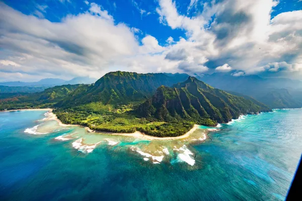 Hawaiian Islands from a bird's eye view