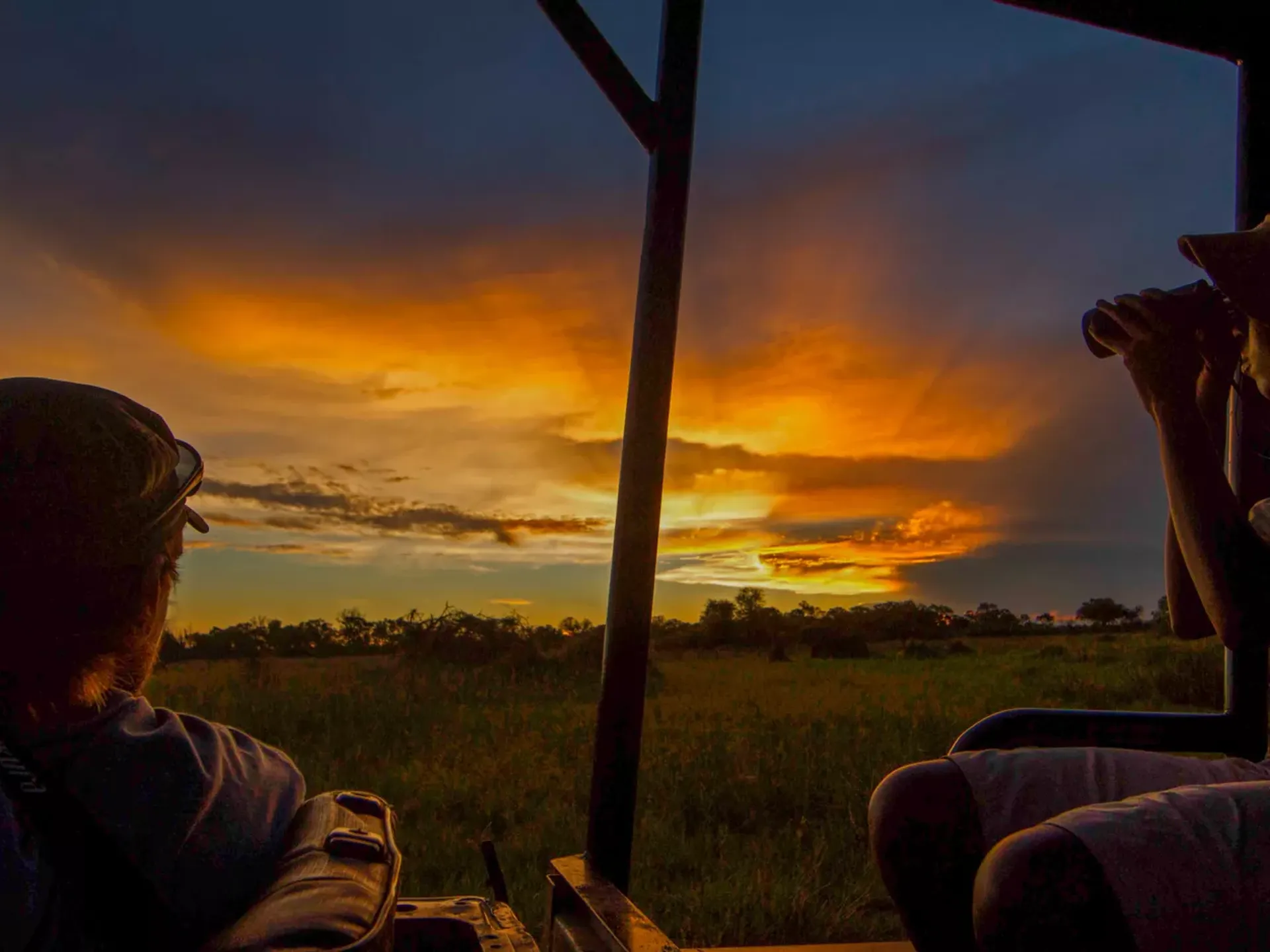 People watching the sunset, Botswana
