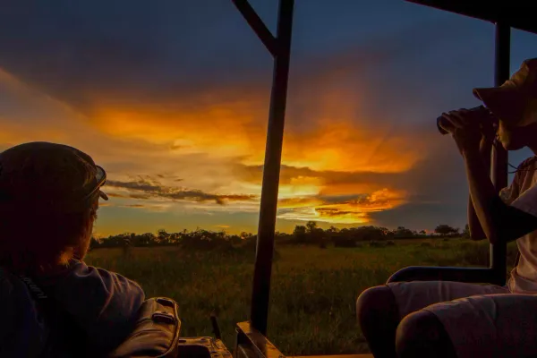 People watching the sunset, Botswana