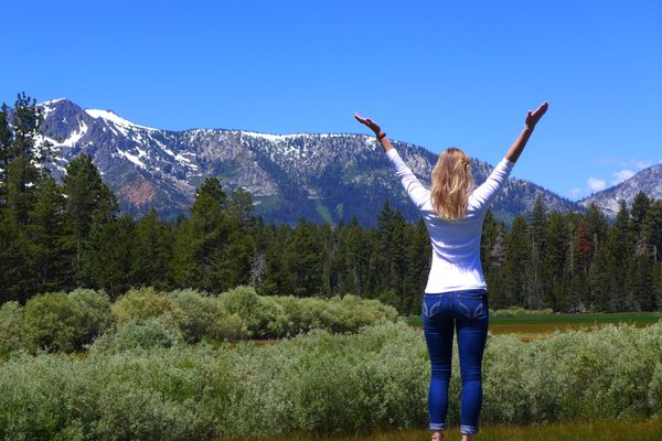 Young women in the nature of California